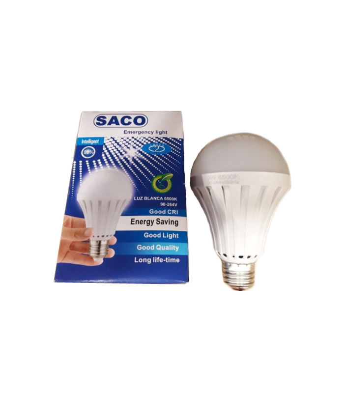 BOMBILLO RECARGABLE 9W E27 SACO