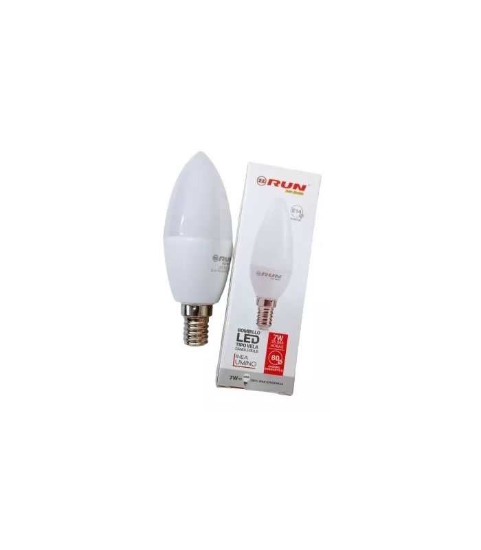 BOMBILLO LED TIPO VELA E14 7W MULTIVOLTAJE RUN