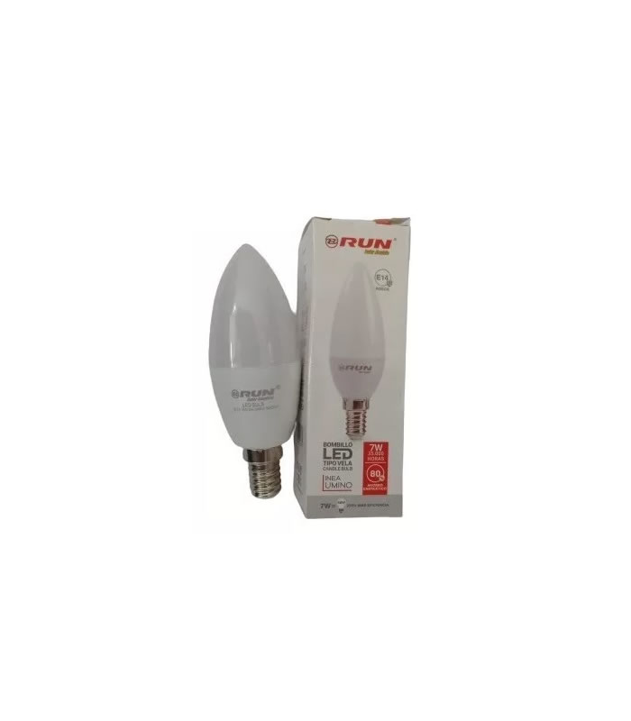 BOMBILLO LED TIPO VELA E27 7W MULTIVOLTAJE RUN