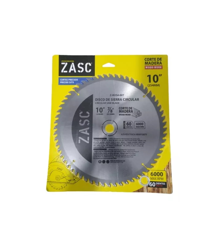 DISCO DE SIERRA CIRCULAR PARA MADERA 10" 60 DIENTES