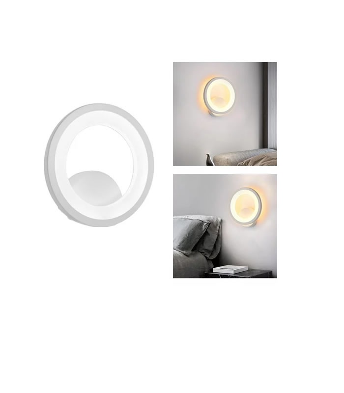 LAMPARA APLIQUE LUNAR DE PARED BLANCA 14W ILUMINAK (A4014WHWW)